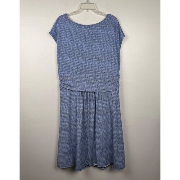 Lands' End Women's Blue Wave Cap Sleeveless Twist Waist Midi Dress Size 1X - Picture 4 of 6